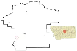 Location of Moore, Montana