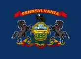 2009 proposal, adding the word "Pennsylvania" in yellow silk "centered within a symmetrical red festoon, similar to that containing the State motto; and the festoon to be centered above the bald eagle on the coat of arms."