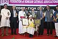 Fr. Prakash receiving the 'Lifetime Achievement Award' by FKCA in Bangalore on 5th June 2022.