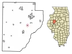 Location of Bryant in Fulton County, Illinois.