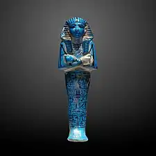 Ushabti; 1294–1279 BC; faience; height: 28.1 cm, width: 9.2 cm; Louvre