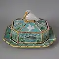 Sardine dish, coloured glazes, c. 1875, spectacularly naturalistic.