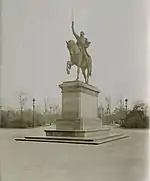 Bronze statue of a man on a horse