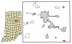 Location of Matthews in Grant County, Indiana.