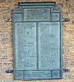 Great War memorial tablet, set on the wall of the museum, listing the names of those employed at the Iron and Steel works who died in the First World War.