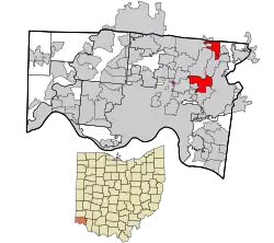 Location in Hamilton County and the state of Ohio.