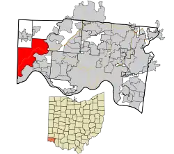 Location in Hamilton County and the state of Ohio.