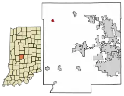 Location of North Salem in Hendricks County, Indiana.