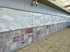 3D Jesmonite panel consisting of small tessellating triangles