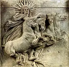 Helios in his chariot, early 4th&nbsp;century&nbsp;BC, Athena's temple, Ilion