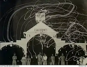 Indian troops celebrate India's Independence at BCOF base in Bofu, Japan