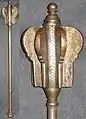 Indian shishpar (flanged mace), steel with solid shaft and eight flanged head, 24&nbsp;in (610&nbsp;mm).