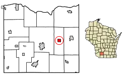 Location of Ridgeway in Iowa County, Wisconsin.