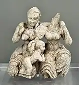 Two women and a child; 1400-1300 BC; ivory; height: 7.8&nbsp;cm; National Archaeological Museum (Athens)