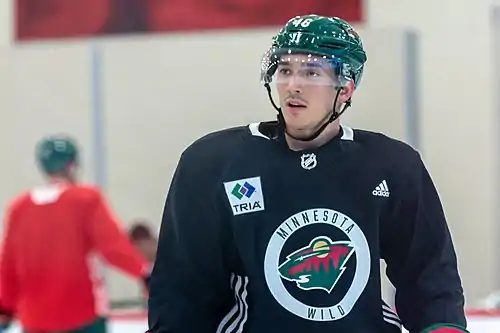 Jared Spurgeon at Minnesota Wild open practice at Tria Rink in St Paul, MN.jpg