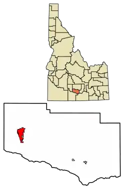 Location of Jerome in Jerome County, Idaho.
