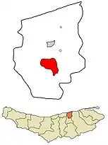 Location in Juybar County and the Mazandaran Province