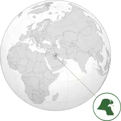 Location of Kuwait (green)