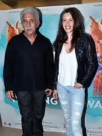 Koechlin and Shah posing for the camera