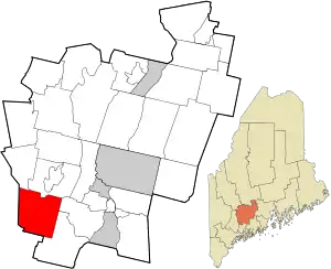 Location in Kennebec County and the state of Maine.