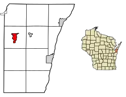 Location of Luxemburg in Kewaunee County, Wisconsin.