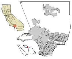 Location of Two Harbors in Los Angeles County, California.