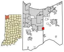 Location in Lake County and Porter County, Indiana