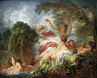 Jean-Honoré Fragonard, 1765, The Bathers, oil on canvas, 64 x 80&nbsp;cm (25.2 x 31.5 in), The Louvre, Paris