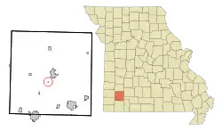 Location of Hoberg, Missouri
