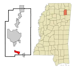 Location of Shannon, Mississippi