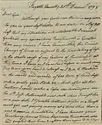 Correspondence from Shreve to General George Washington, December 21, 1798