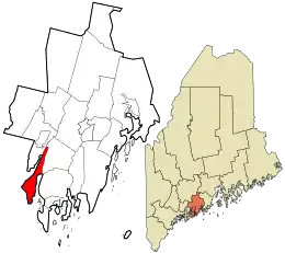 Location in Lincoln County and the state of Maine