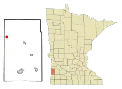 Location of Hendrickswithin Lincoln County, Minnesota