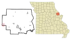 Location of Truxton, Missouri