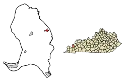 Location of Salem in Livingston County, Kentucky.