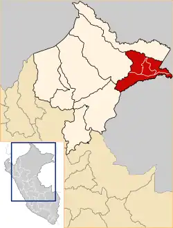 Location of Mariscal Ramón Castilla in the Loreto Region