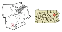 Location of Conyngham in Luzerne County, Pennsylvania.