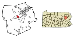 Location of Nanticoke in Luzerne County, Pennsylvania