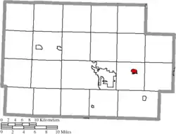 Location of West Lafayette in Coshocton County