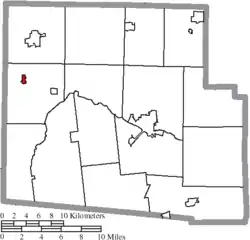 Location of Alger in Hardin County