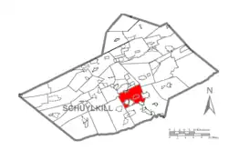 Location of North Manheim Township in Schuylkill County, Pennsylvania