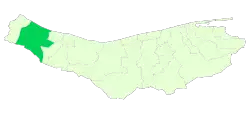 Location of Tonekabon County in&nbsp;Mazandaran&nbsp;province
