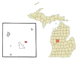 Location of Mecosta, Michigan