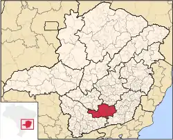 Location of the Mesoregion of Campo das Vertentes