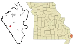 Location of East Prairie, Missouri