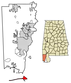 Location in Mobile County, Alabama