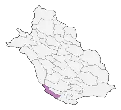 Location of Mohr County in&nbsp;Fars&nbsp;province