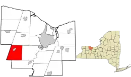 Location in Monroe County and the state of New York.