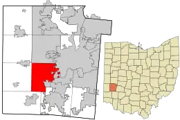Location in Montgomery County and the state of Ohio.