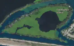 Aerial image of an island.